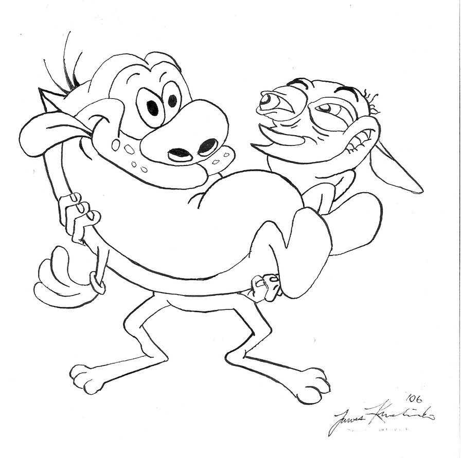 896x891 Ren And <b>Stimpy</b> Coloring Pages Printable K Original.