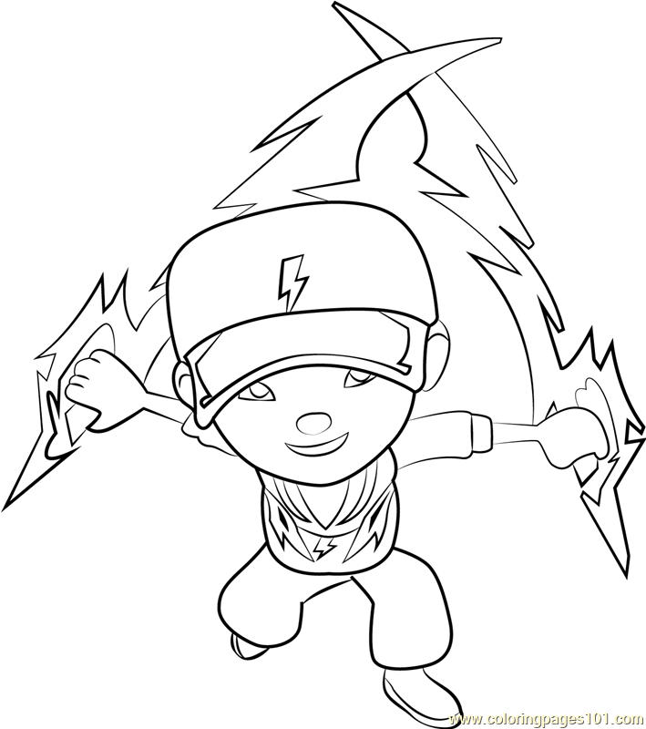 709x800 Boboiboy Thunderstorm Coloring Page