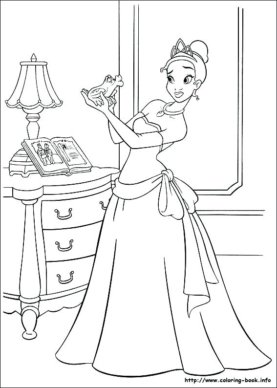567x794 Princess Tiana Coloring Page Coloring Pages Princesses Coloring