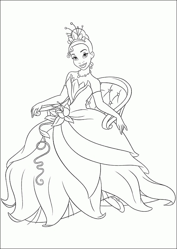 567x794 Princess Tiana Coloring Pages Free