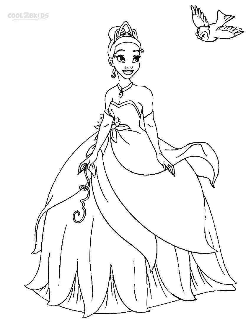 850x1100 Princess Tiana Coloring Pages Printable