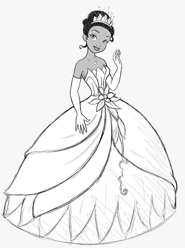 602x805 Princess Tiana Coloring Pages Coloring Pages