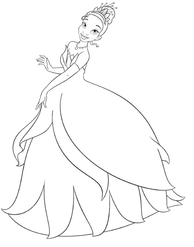 673x857 Disney Princess Tiana Coloring Pages To Print