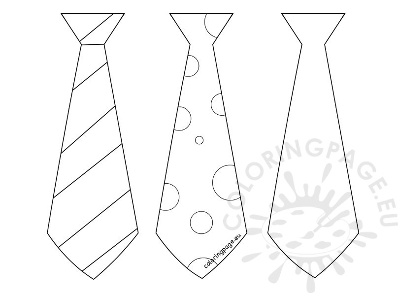808x595 Father's Day Craft Three Tie Template Coloring Page