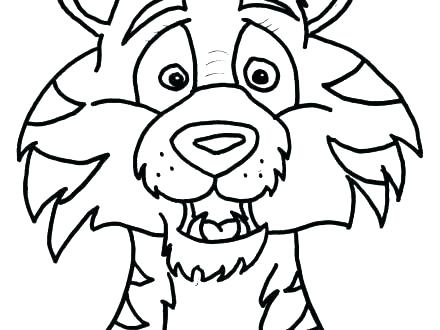 440x330 Cartoon Tiger Colouring Pages Face Coloring Page Free Of A Cute