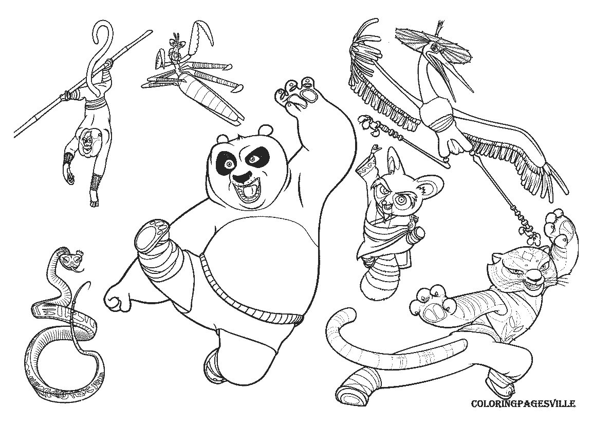 1152x827 Printable Kung Fu Panda Coloring Pages Characters Kungfu