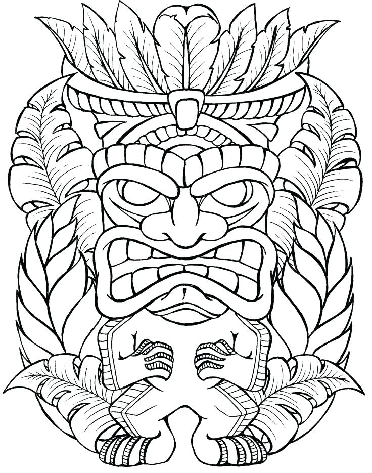 736x935 Tiki Coloring Pages Free Coloring Pages Mask Best Totem Images