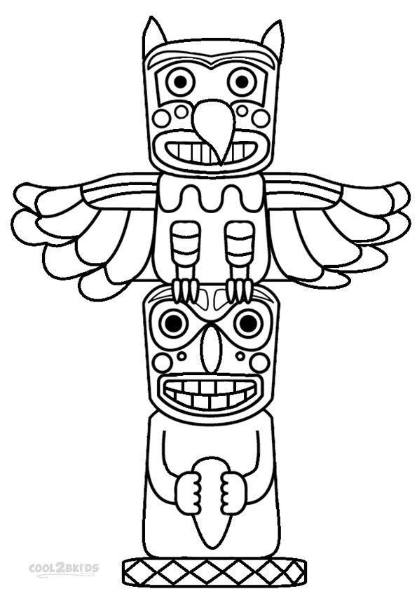 595x850 Totem Pole Coloring Pages Printable