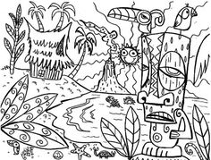 236x179 Adult Coloring Pages Tiki Tony Coloring Page Favorite Coloring