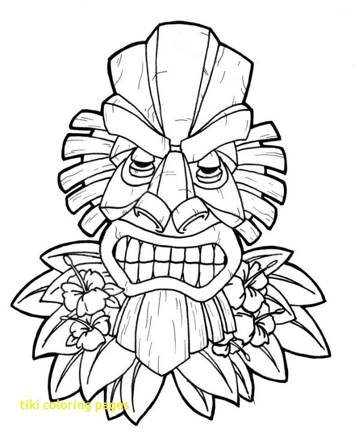 728x878 Tiki Coloring Pages With Tiki Mask Coloring Pages