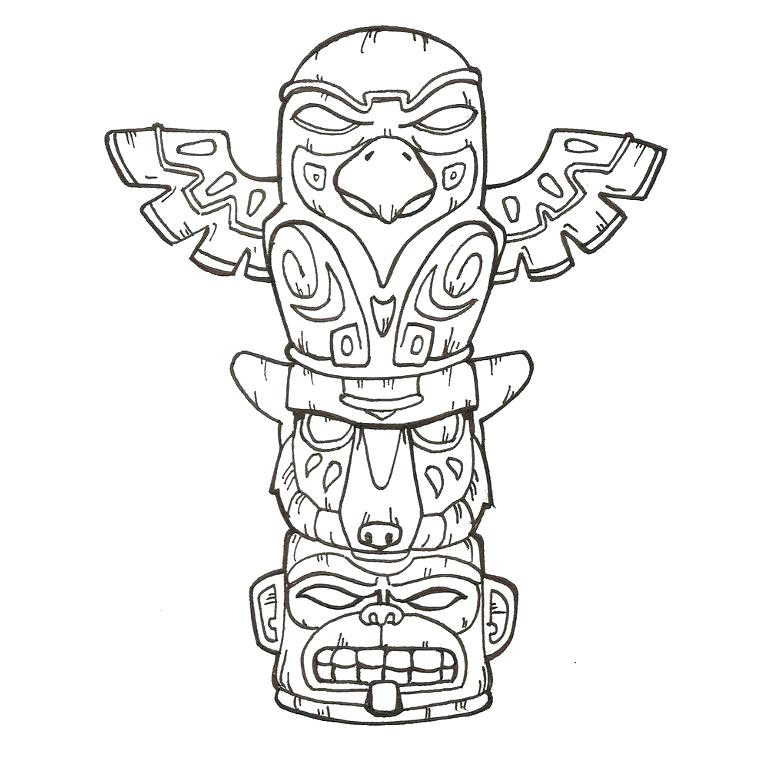 760x760 Tiki Mask Coloring Pages Free Printable Totem Pole Coloring Pages