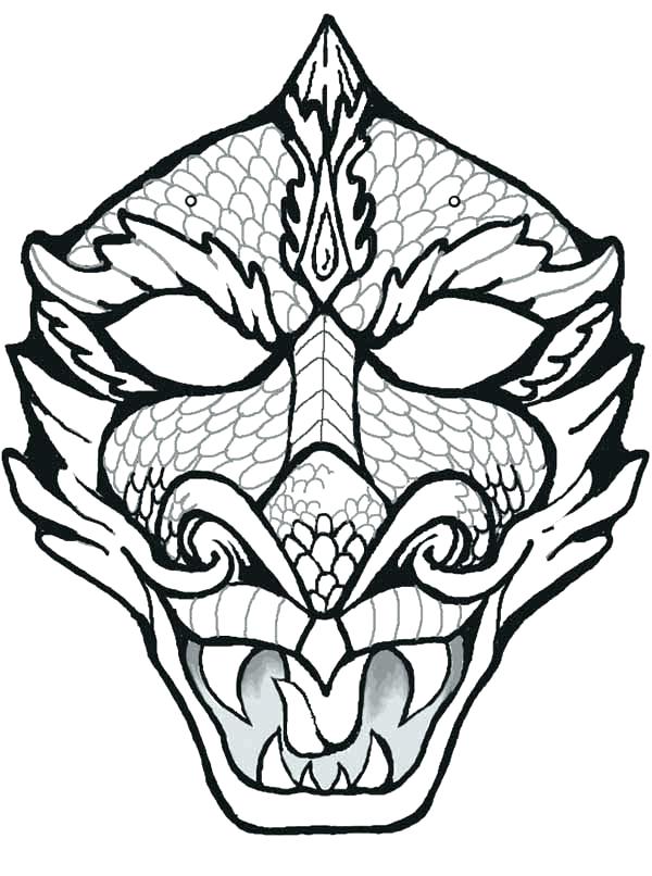 600x806 Tiki Mask Coloring Pages Mask Coloring Page Mask Of Dragon