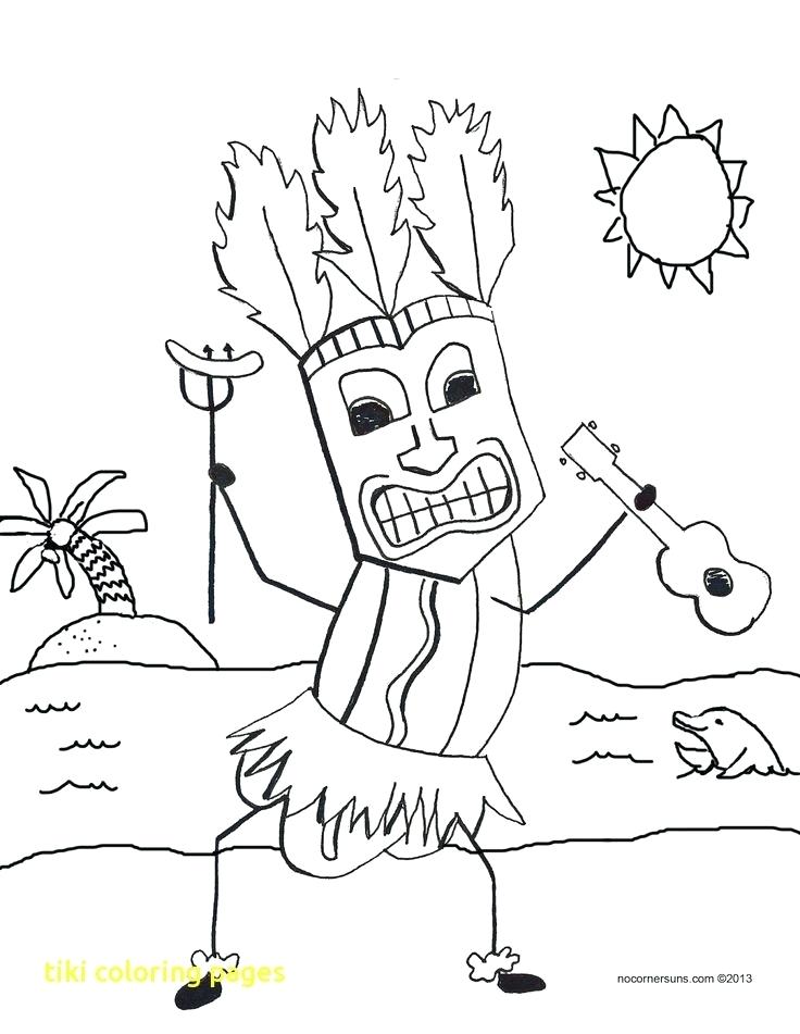736x951 Hawaiian Tiki Mask Coloring Pages Images Of Template Download