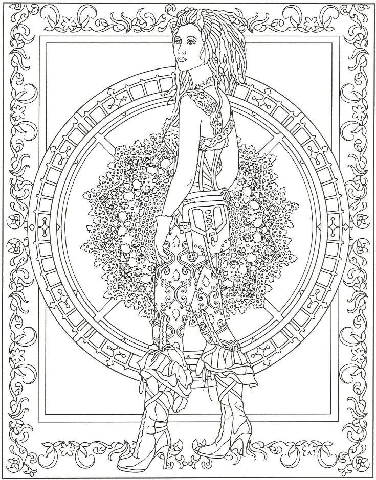 735x939 Unbelievable Dover Decorative Tile Coloring Book Image