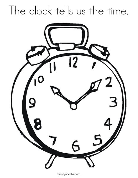 468x605 The Clock Tells Us The Time Coloring Page