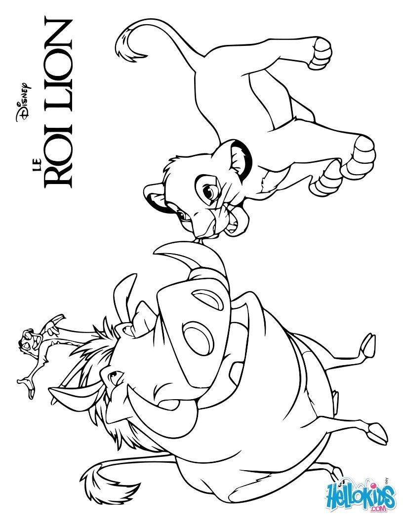 820x1060 Simba, Timon And Pumba Coloring Page Lion King