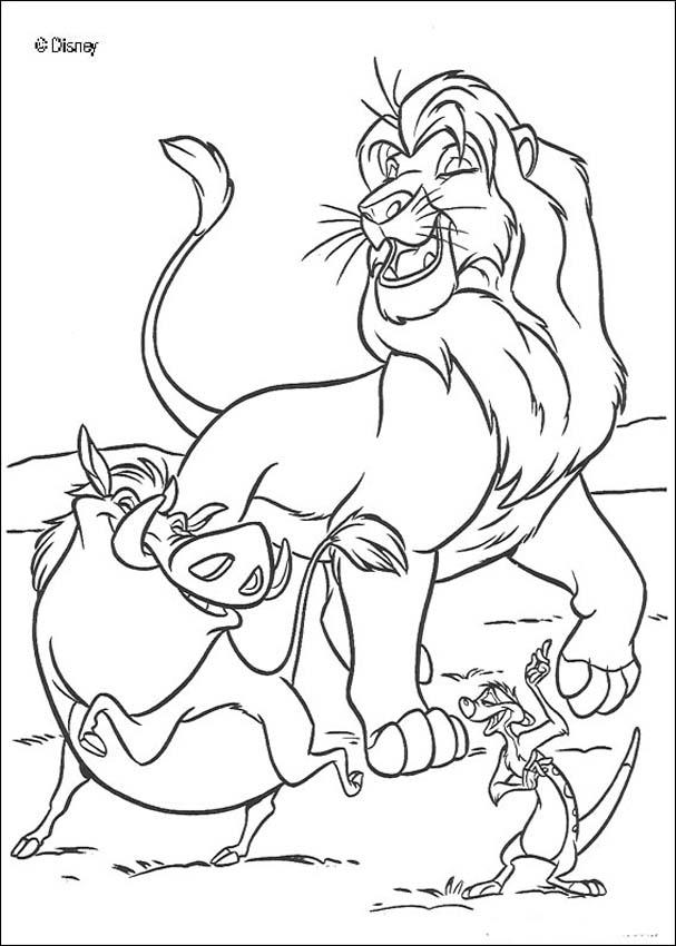 607x850 Singing Simba, Timon And Pumbaa Coloring Pages