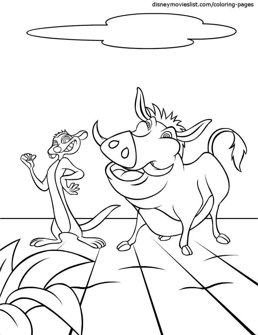 Timon And Pumbaa Coloring Pages at GetDrawings | Free download