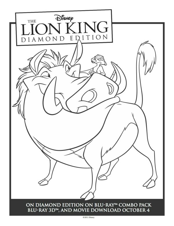 600x776 Printable Timon Pumbaa Lion King Coloring Sheet Printable