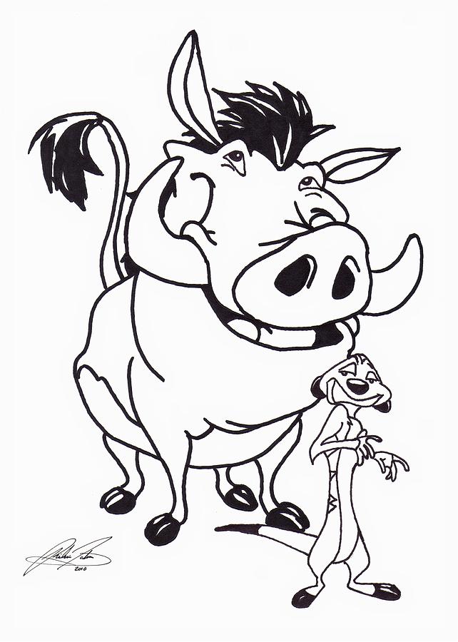 642x900 Timon And Pumbaa Colouring Pages