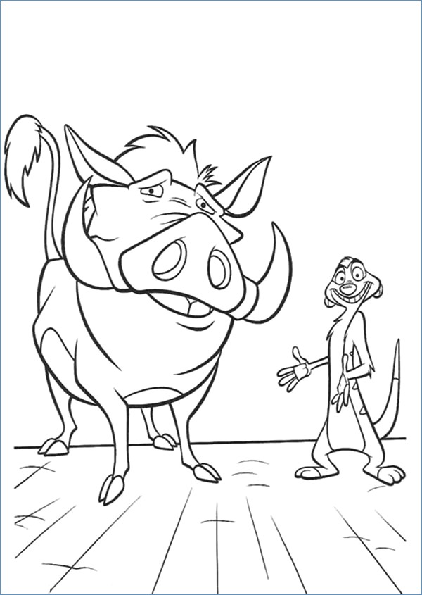 600x845 Timon And Pumbaa The Lion King Coloring Page