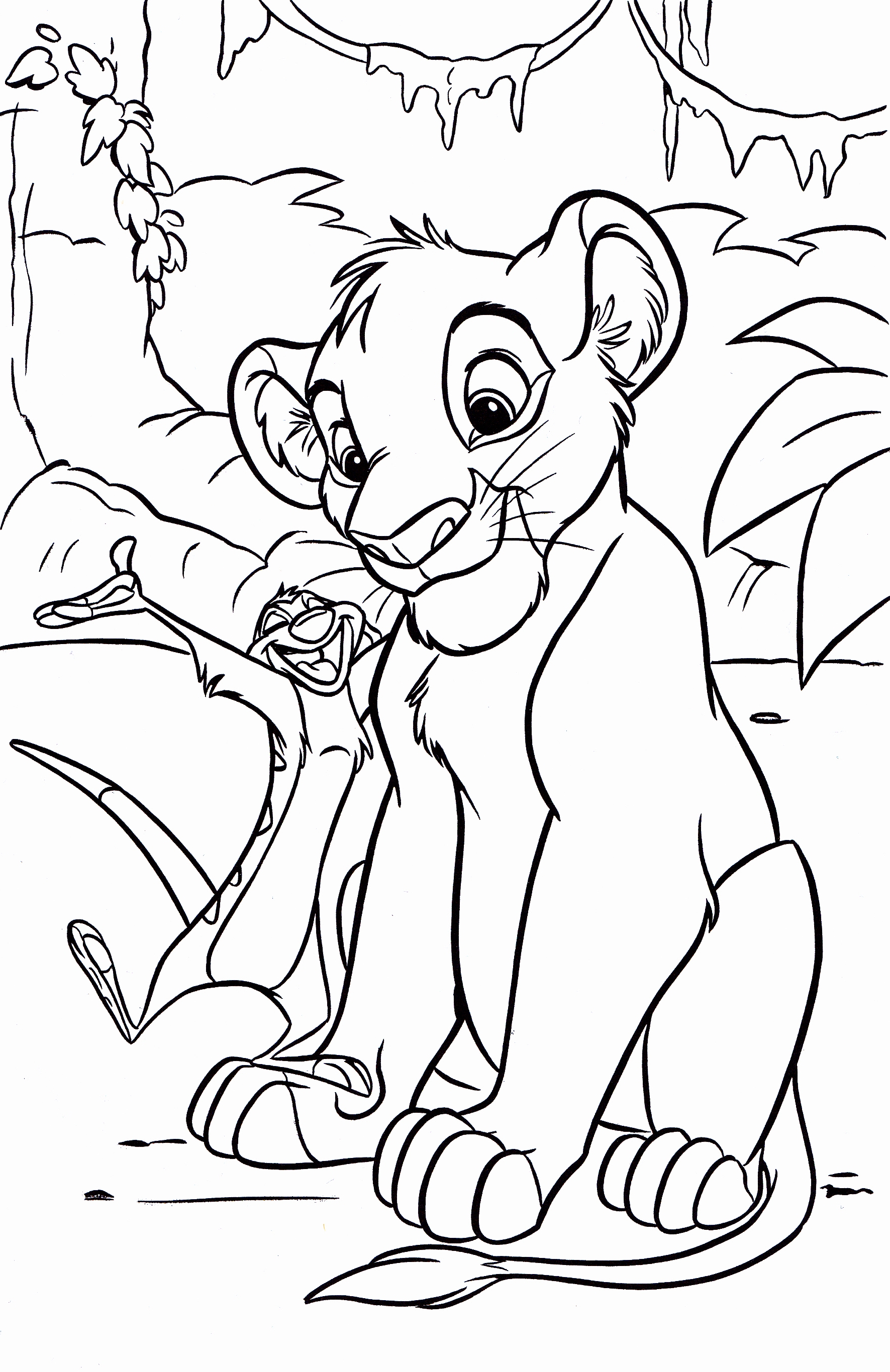 1771x2731 Free Walt Disney Coloring Pages Timon Simba Walt Disney