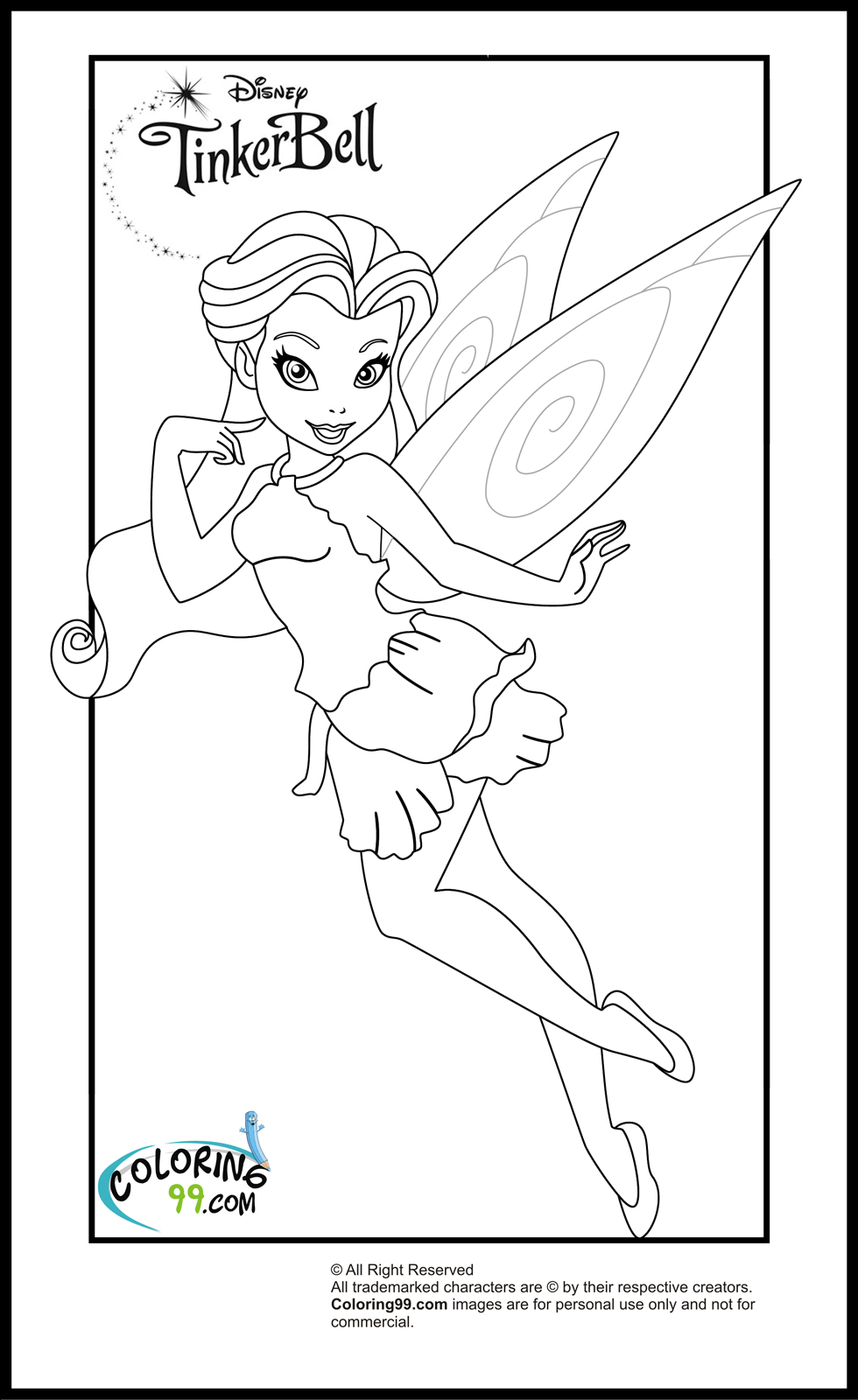 980x1600 Tinkerbell And Friends Coloring Pages Team Colors