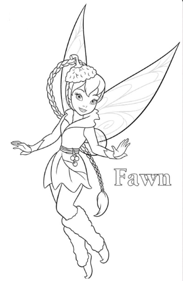 588x900 Fawn Tinkerbell Coloring Page