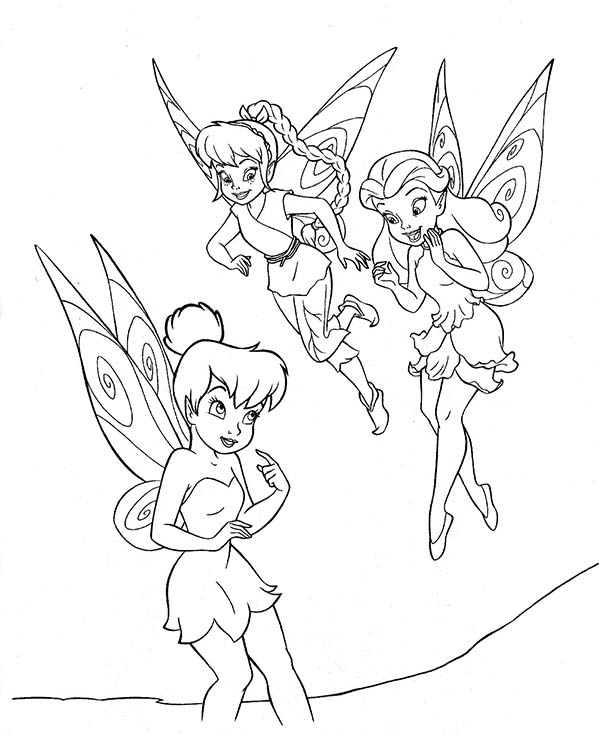 600x736 Tinkerbell And Friends Coloring Page