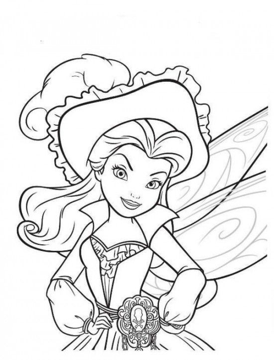 550x722 Printable Disney's The Tinkerbell Pirate Fairy Coloring Pages