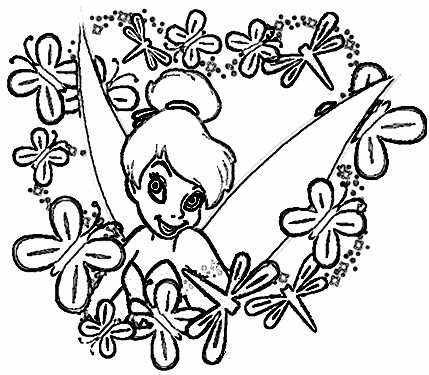 429x375 Tinkerbell Coloring Pages