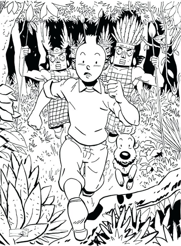 600x815 Tintin Coloring Pages S Adventures Of Tintin Coloring Pages
