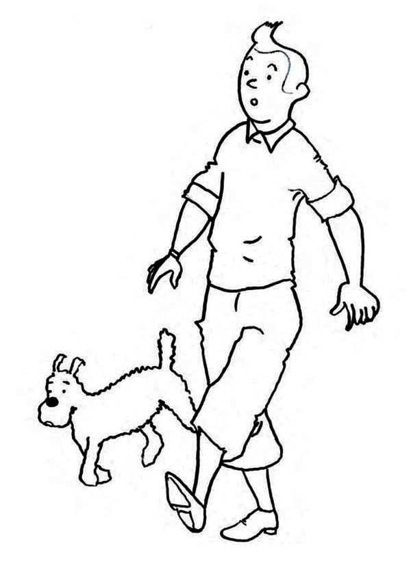 600x855 Tintin And Snowy In The Adventures Of Tintin Coloring Page