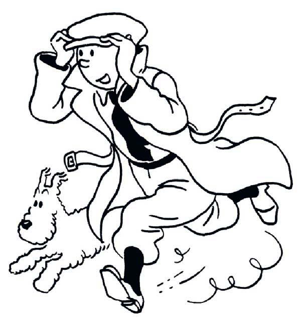 600x650 Adventures Of Tintin Coloring Pages