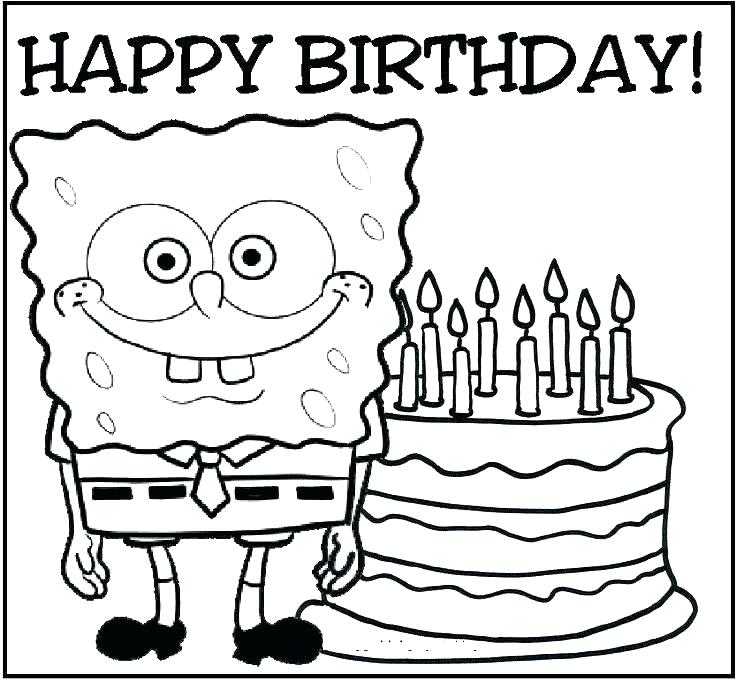 736x682 Colouring Spongebob Happy Birthday Coloring Pages Happy Birthday