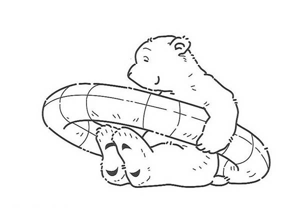 600x428 Lars The Little Polar Bear Found Rubber Tire Coloring Pages