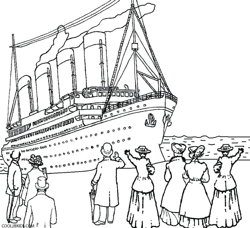 800x727 Cruise Ship Coloring Pages Free Titanic Coloring Pages