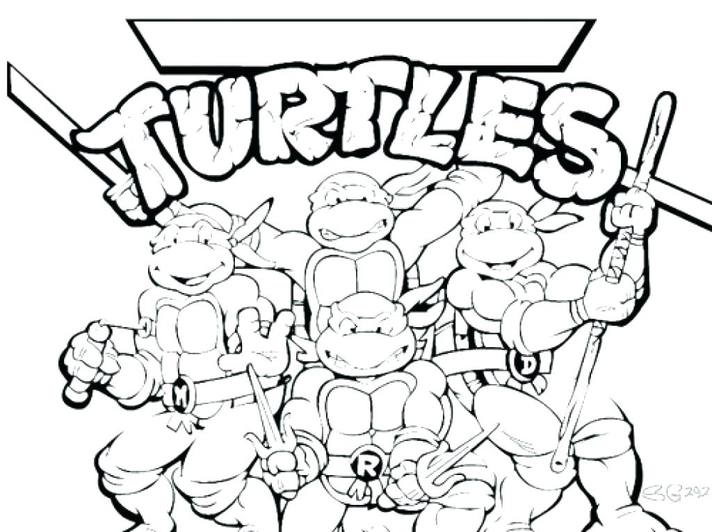 1024x766 Ninja Turtle Coloring Pages Inside Teenage Mutant Pertaining
