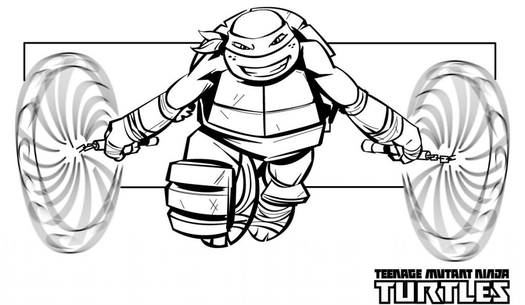 1024x595 Ninja Turtle Coloring Pages Michelangelo Teenage Mutant Nick