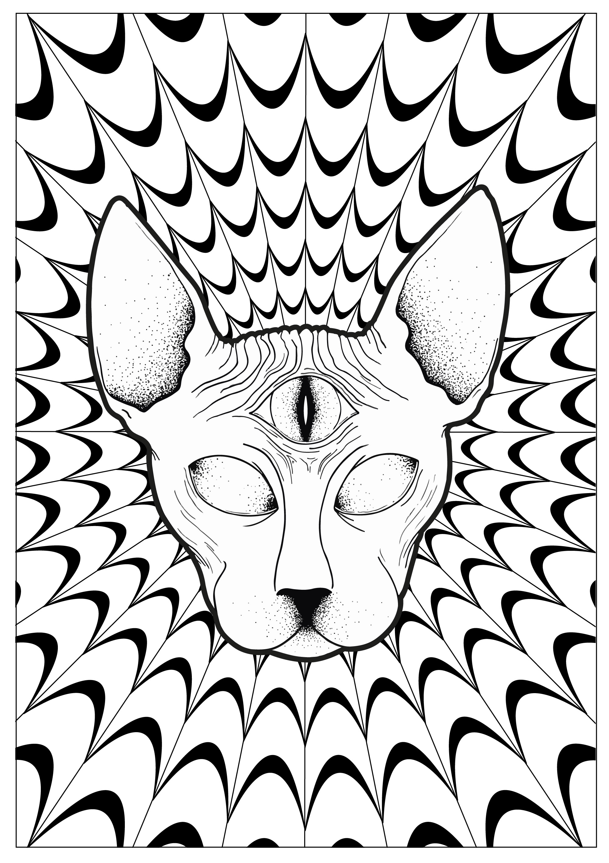 2000x2830 Psychedelic Drawing To Coloring Pages All Coloring Pages