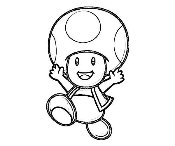600x500 Toad From Mario Coloring Pages