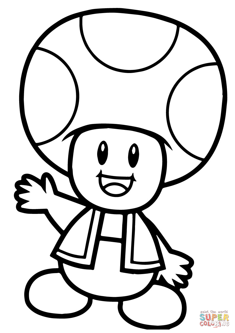 919x1300 Super Mario Bros Toad Coloring Page Free Printable Coloring