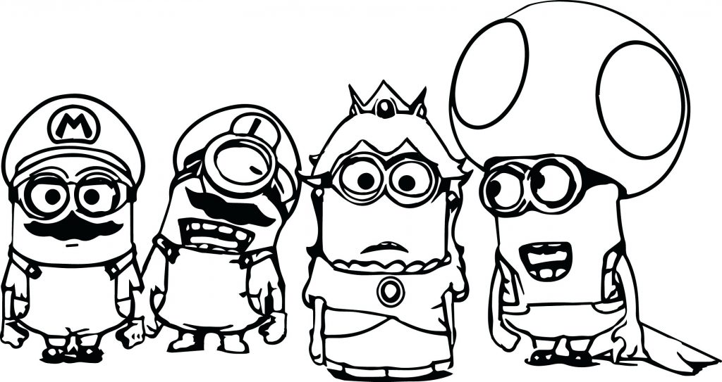 1024x543 Coloring Pages Mario Coloring Page Super Minions Pages Toad