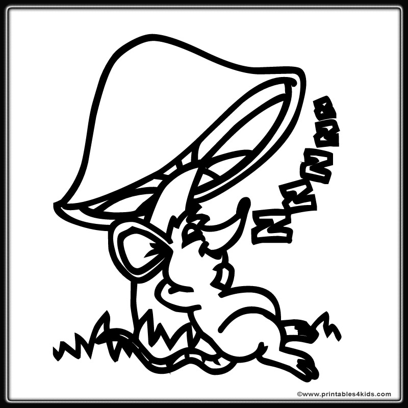 800x800 Mouse Under Mushroom Toadstool Coloring Page Printables For Kids