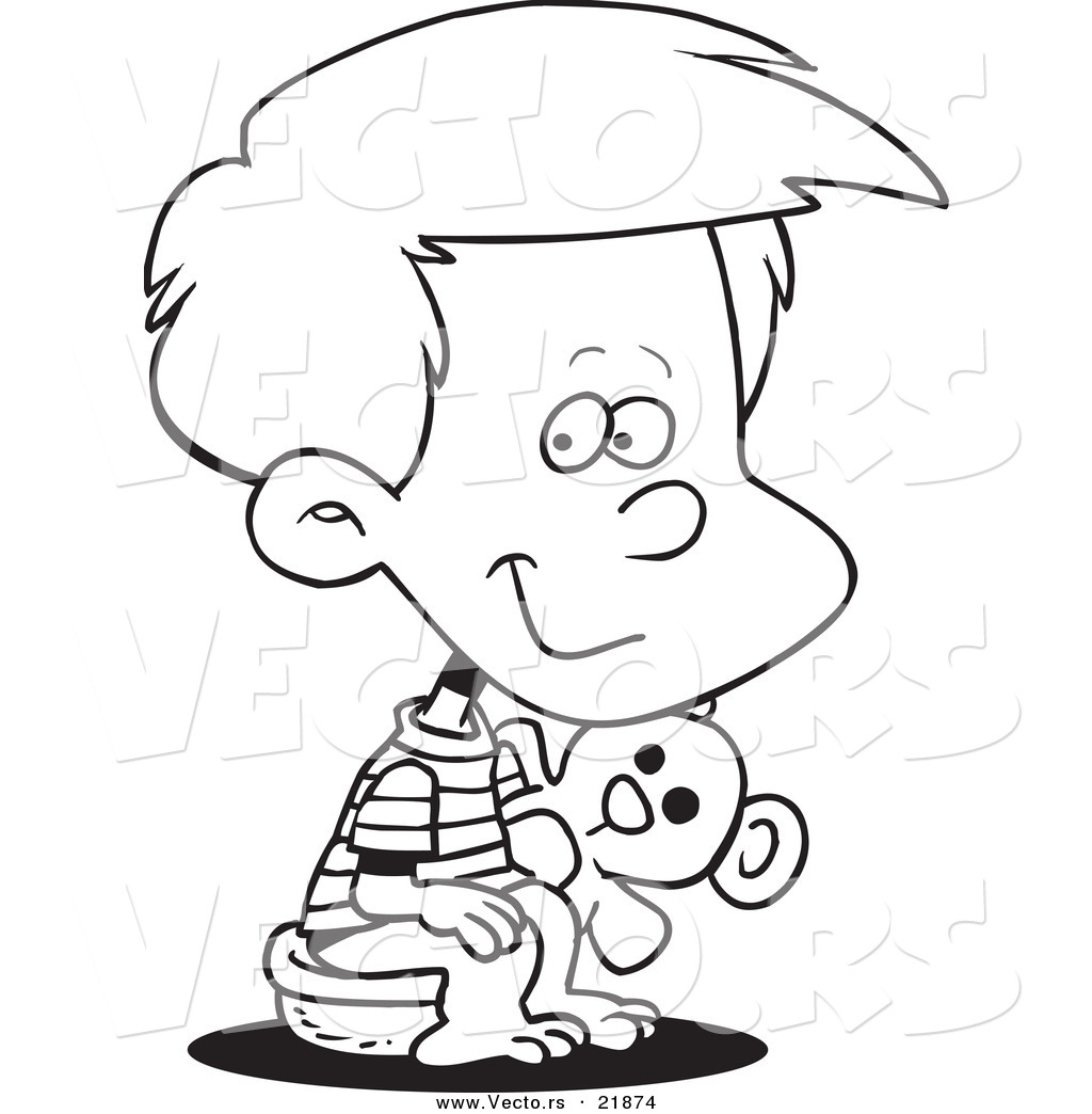 1024x1044 Vector Of A Cartoon Boy Using A Potty