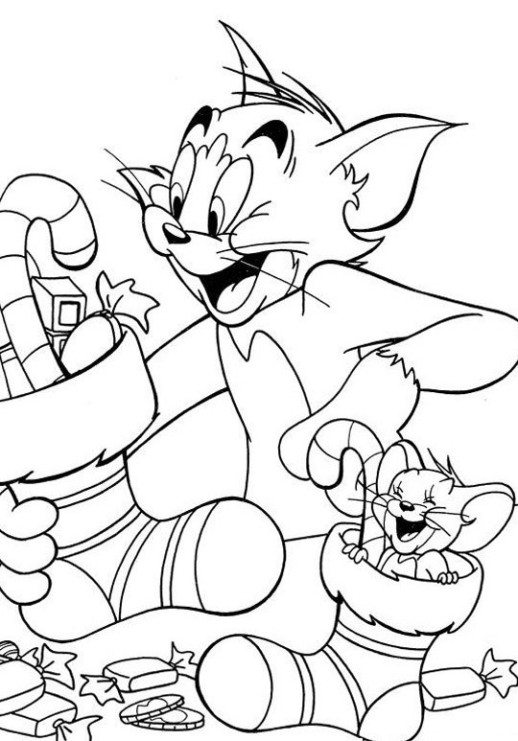 518x741 Tom And Jerry Christmas Drawing