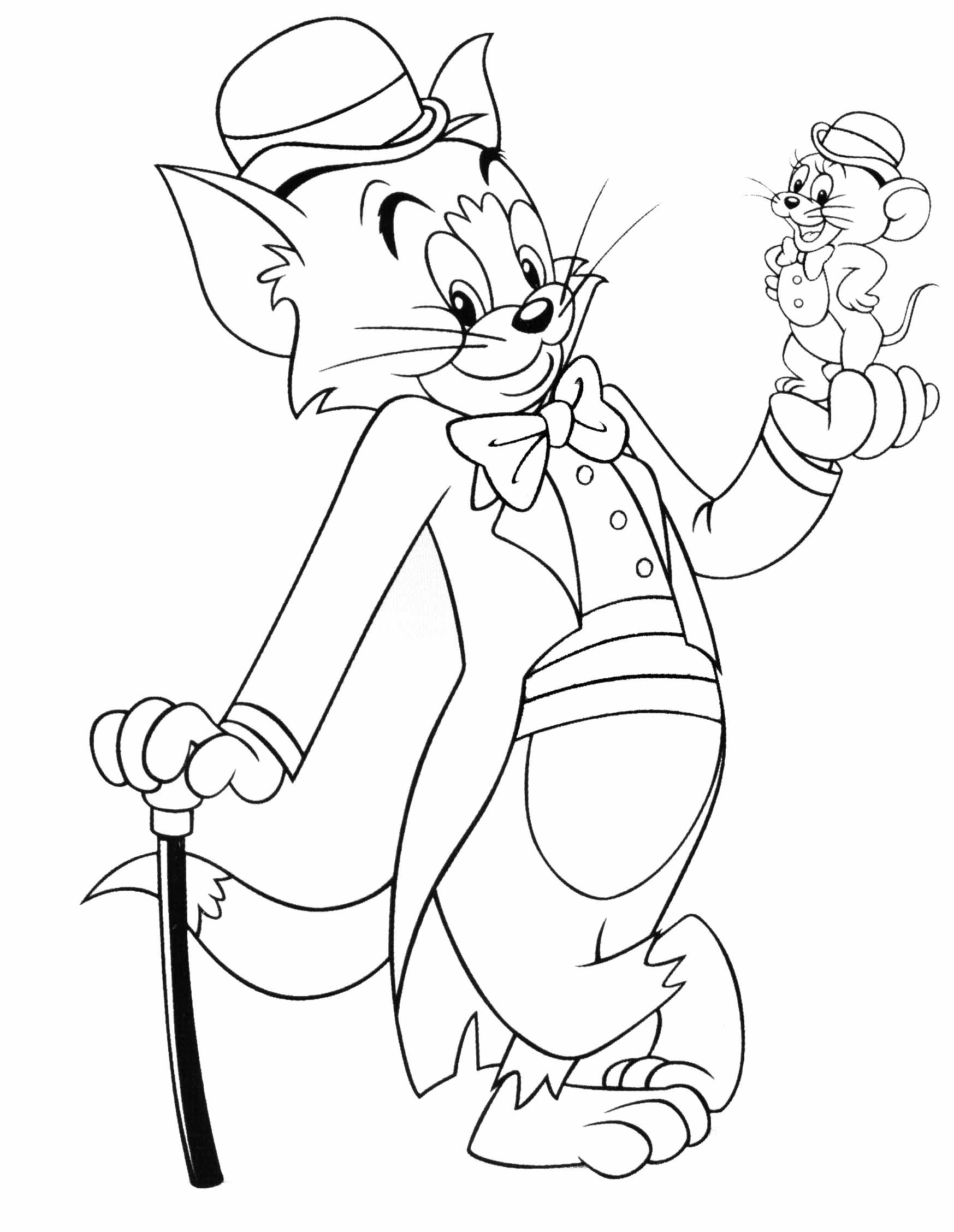1747x2256 Tom Jerry Coloring Pages
