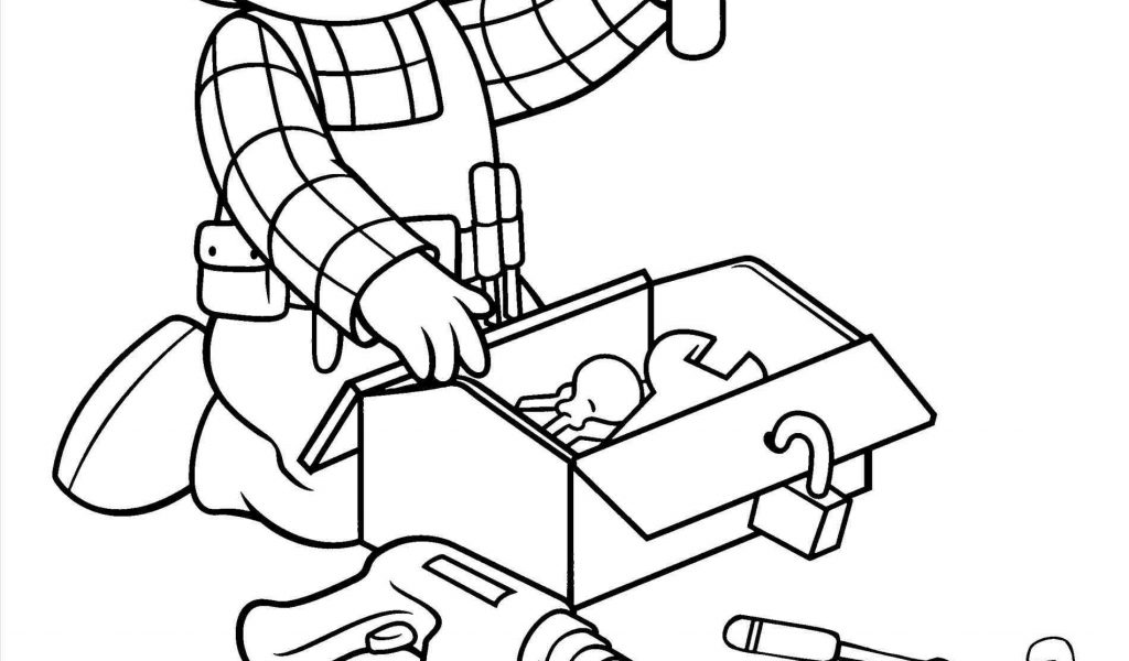1024x600 The Images Collection Of Carpenter Tool Box Coloring Page Handyman