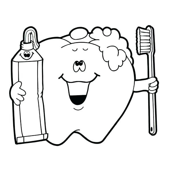 600x600 Brushing Teeth Coloring Picture For Kids Pages Printable Dental