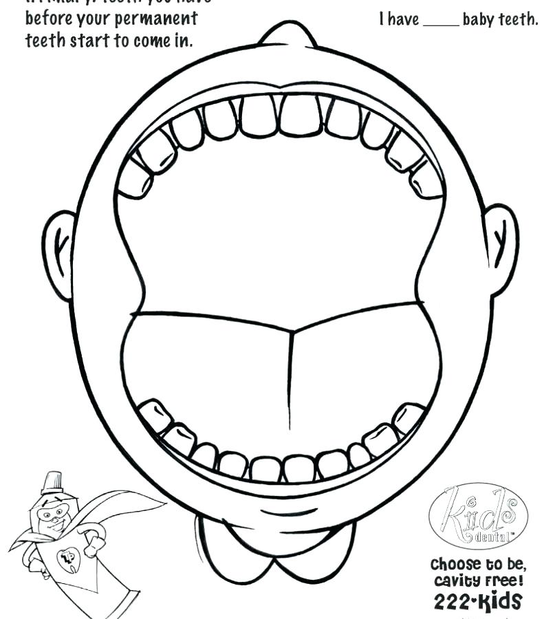 807x900 Tooth Coloring Pages Printable